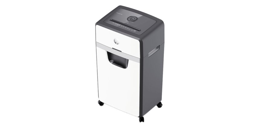 HP OneShred 24CC triturador de papel Corte en partículas 65 dB 22 cm Blanco, Negro