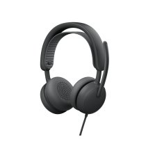 logitech zone wired 2 auriculares con cancelacian de ruido y tecnologaa habrida adaptativa anc usb-c con adaptador usb-a grafito