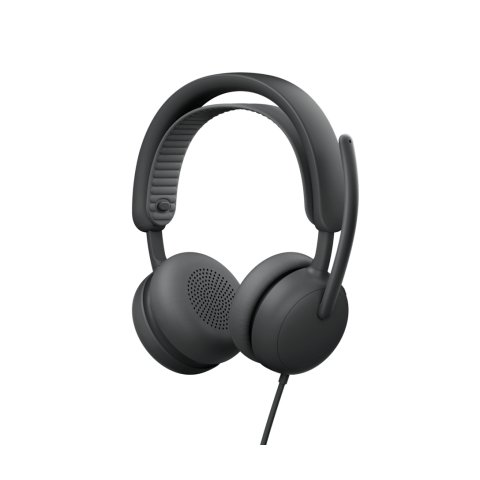 Logitech Zone Wired 2: auriculares con cancelación de ruido y tecnología híbrida adaptativa ANC, USB-C con adaptador USB-A, Grafito
