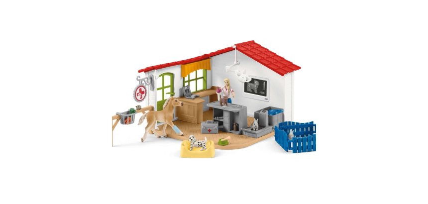 Boite de jeux schleich farm world clinique veterinaire    avec animaux domestiques