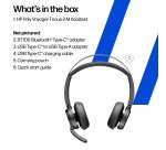 HP Poly Voyager Focus 2 Microsoft Teams Certified USB-C-C Headset +USB-C/A Adapter