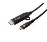 Equip 2 in 1 USB-C to C + HDMI Cable, 2.0m, PD100W, 4K/60Hz, 20Gbps
