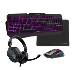 CoolBox Pack gaming DeepX-Wing 2 teclado Ratón incluido Juego USB QWERTY Español Negro