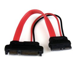 StarTech.com Adaptador Cable SATA 15cm Slimline Línea Delgada a SATA con Alimentación Corriente - Hembra a Macho