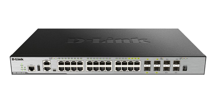 D-Link DGS-3630-28PC/SI/E commutateur réseau Géré L3 Gigabit Ethernet (10/100/1000) Connexion Ethernet, supportant l'alimentation via ce port (PoE) Noir, Gris