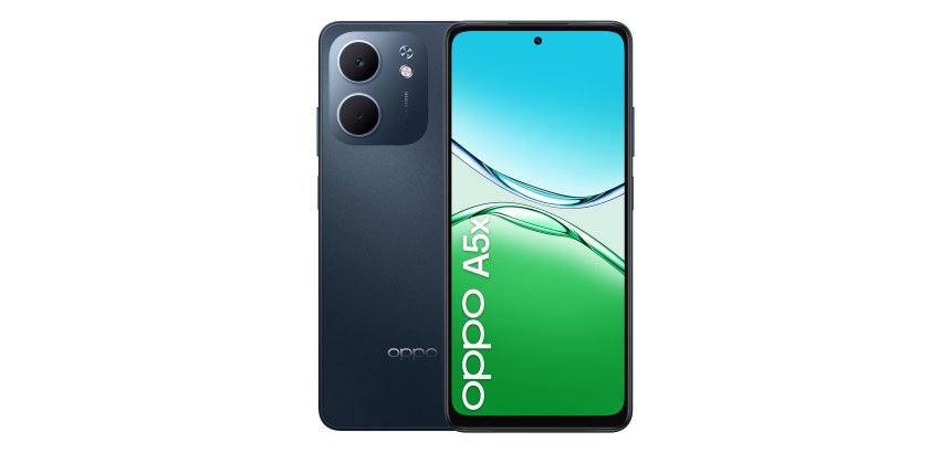 OPPO A5x Smartphone, Foto AI 32MP, Frontale 5MP, Display 6.67” 90HZ LCD HD+, 6000mAh, RAM 4(Esp1GB/2GB/4GB)+ROM 128GB (esp1TB), IP65, [Versione Italia], Black Blue