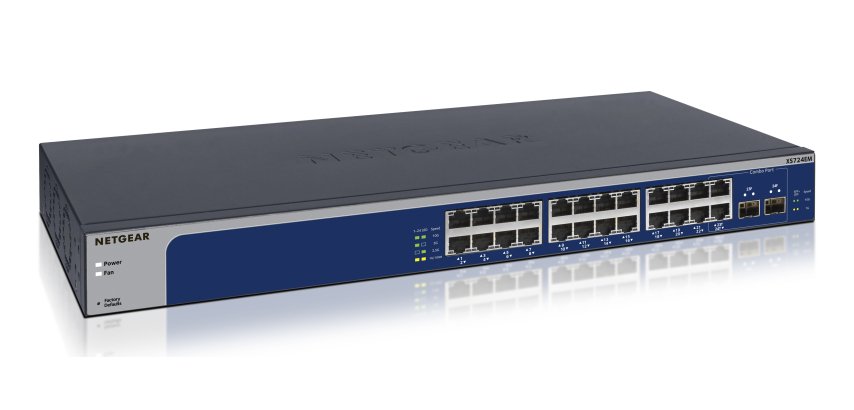 NETGEAR XS724EM Géré L2 10G Ethernet (100/1000/10000) 1U Bleu, Gris