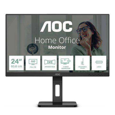 Pantalla monitor para PC 60,5 cm 23.8" AOC 24P3CV LED display 1920 x 1080 Pixeles Full HD Negro