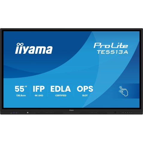 iiyama TE9813A-B1AG Écran d'affichage dynamique Écran plat interactif 2,48 m (97.5") Wifi 450 cd/m² 4K Ultra HD Noir Écran tactile Intégré dans le processeur Android 18/7