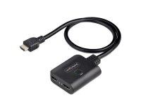 StarTech.com Répartiteur HDMI 2 Ports - Vidéo HDMI 2.0 4K 60Hz - Répartiteur HDMI 4K 1 Entrée 2 Sorties - Répartiteur 1x2 Affichage/Sortie HDMI, HDR/HDCP - Splitter avec Câble HDMI Intégré de 50 cm