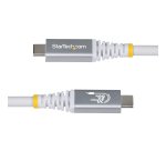 StarTech.com Cable USB4 3m - Cable USB-C Certificado USB-IF - 20Gbps - PD 240W EPR - 4K120 - DP 1.4 - Cable USB Tipo C - Recubrimiento de TPE - Blanco