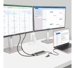 StarTech.com Adaptateur USB-C vers Double HDMI - USB-C ou A vers 2x HDMI - 4K 60Hz - 100W Power Delivery Pass-Through - Adaptateur Vidéo avec Câble Intégré de 30cm - Convertisseur USB-C vers HDMI pour PC Portable