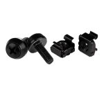 StarTech.com Lot de 100 Vis M5 de 12 mm, Écrous Cage à Trou Carré et Outil d'Installation, Kit de Fixation pour Baies de Serveurs, Armoires et Boîtiers de 19" ou 10", Noir - TAA