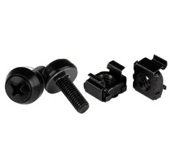 StarTech.com Lot de 100 Vis M5 de 12 mm, Écrous Cage à Trou Carré et Outil d'Installation, Kit de Fixation pour Baies de Serveurs, Armoires et Boîtiers de 19" ou 10", Noir - TAA
