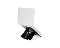 R-Go Tools Support pour ordinateur portable R-Go Riser, pliable, ergonomique et réglable, aluminium Hylite, noir