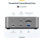 StarTech.com Thunderbolt 5 Universeel Docking Station, Multi-Display Hub, 8K 60Hz of 4K 144Hz, 120Gbps Bandwidth Boost, 140W PD, 30W Phone Charging, USB 10Gbps, 2.5G LAN
