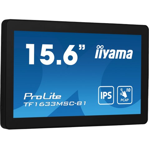 iiyama ProLite TF1633MSC-B1 écran plat de PC 39,6 cm (15.6") 1920 x 1080 pixels Full HD Écran tactile Noir
