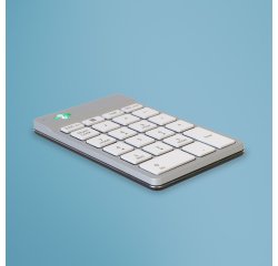 R-Go Tools Clavier R-Go Numpad Break, clavier num&eacute;rique ergonomique avec logiciel de pause, bluetooth, blanc