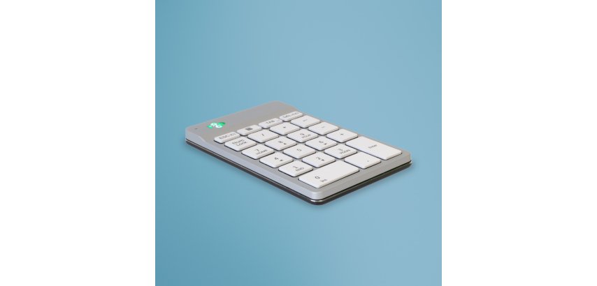 R-Go Tools Teclado numérico R-Go Numpad Break, teclado numérico ergonómico con software de pausa, bluetooth, blanco