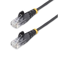 StarTech.com Cable de Red Ethernet CAT6 Delgado sin Enganches Negro de 5m - Cable RJ45 Snagless Slim 28AWG - Alambre de Cobre Puro - PoE 100W - con Alivios de Tensión - LSZH - Probado con Fluke
