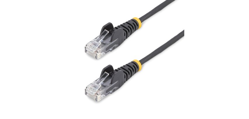 StarTech.com Schwarzes CAT6 Ethernet-Kabel 5m, Knickfrei, 100W PoE, UTP, LSZH, Reines Kupferdraht 28AWG, RJ45 Patchkabel mit Kabelbinder, Fluke Getestet