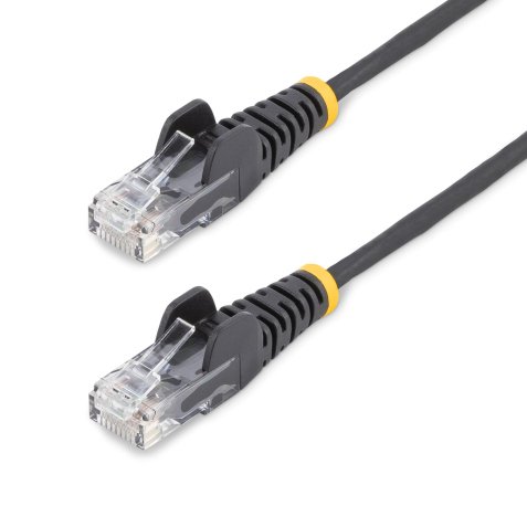 StarTech.com Câble Ethernet CAT6 Noir Fin de 5m, Sans Accroc, 100W PoE, UTP, LSZH, Fil de Cuivre Pur 28AWG, Cordon Patch Réseau RJ45 avec Serre-Câble, Contrôlé Fluke