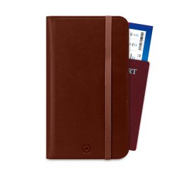 Celly Duomo Passport Wallet Brown Faux leather