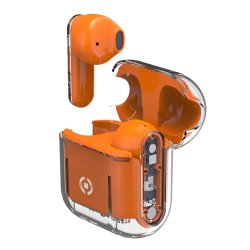 Celly SHEER Headset True Wireless Stereo (TWS) In-ear Calls/Music Orange, Transparent