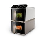 Philips Serie 4000 Airfryer doppio cestello Verticale, Friggitrice ad aria da 10L, 13 metodi di cottura, Rivestimento ceramica PFAS Free, Pulizia in lavastoviglie, App ricette, NA462/70