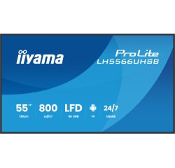 iiyama LH5566UHSB-B1AG Écran d'affichage dynamique Écran plat de signalisation numérique 139,7 cm (55") LCD Wifi 800 cd/m² 4K Ultra HD Noir Intégré dans le processeur Android 24/7