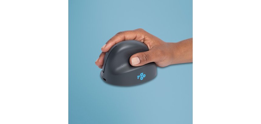 Souris ergonomique verticale sans fil rechargeable R-Go HE Basic droitier gris - taille M