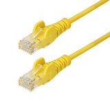 StarTech.com Câble Ethernet CAT6 Jaune Fin de 50cm, Sans Accroc, 100W PoE, UTP, LSZH, Fil de Cuivre Pur 28AWG, Cordon Patch Réseau RJ45 avec Serre-Câble, Contrôlé Fluke