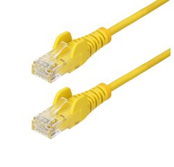 StarTech.com Cable de Red Ethernet CAT6 Delgado sin Enganches Amarillo de 1m - Cable RJ45 Snagless Slim de 28AWG - Alambre de Cobre Puro - PoE 100W - con Alivios de Tensión - LSZH - Probado con Fluke