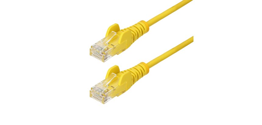 StarTech.com Câble Ethernet CAT6 Jaune Fin de 3m, Sans Accroc, 100W PoE, UTP, LSZH, Fil de Cuivre Pur 28AWG, Cordon Patch Réseau RJ45 avec Serre-Câble, Contrôlé Fluke