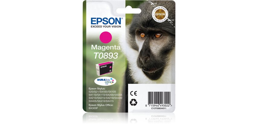 Epson Monkey Inchiostro magenta singolo DURABrite Ultra Scimmia T0893