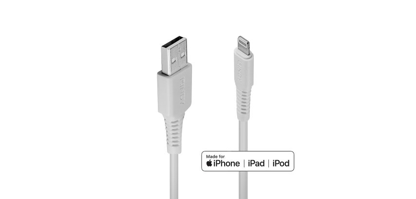Lindy Câble USB Type A vers Lightning, Blanc, 0.5m