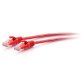 C2G Câble de raccordement Ethernet fin Cat6a non blindé (UTP) avec protection anti-accrochage de 2,1 m - Rouge