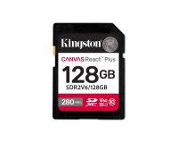 Kingston Technology 128GB Canvas React Plus SDXC UHS-II 280R/100W U3 V60 for Full HD/4K