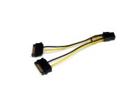 StarTech.com Câble adaptateur d'alimentation pour carte vidéo - 2x SATA vers PCIe 6 broches - 15 cm