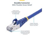 StarTech.com 2m Blue CAT8 Ethernet Cable, Snagless RJ45, 25G/40G, 2000MHz, 100W PoE++, S/FTP, 26AWG Pure Bare Copper Wire, LSZH, Shielded Network Patch Cord w/Strain Reliefs, Individually Tested