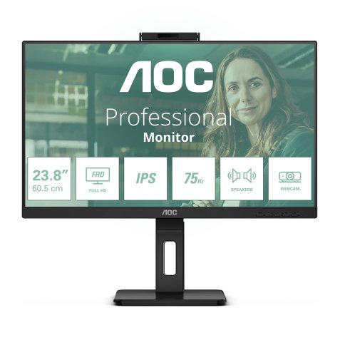 Monitor de videoconferencia pantalla para PC 60,5 cm 23,8" AOC 24P3QW 1920 x 1080 Pixeles Full HD Negro