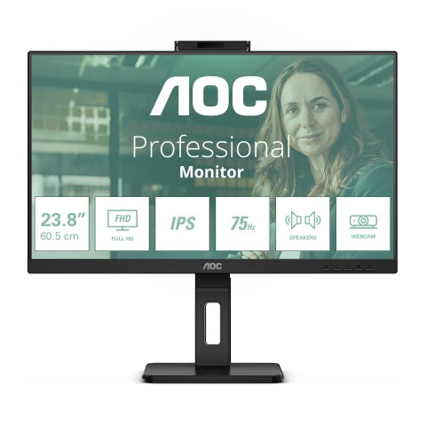 Monitor de videoconferencia pantalla para PC 60,5 cm 23,8" AOC 24P3QW 1920 x 1080 Pixeles Full HD Negro