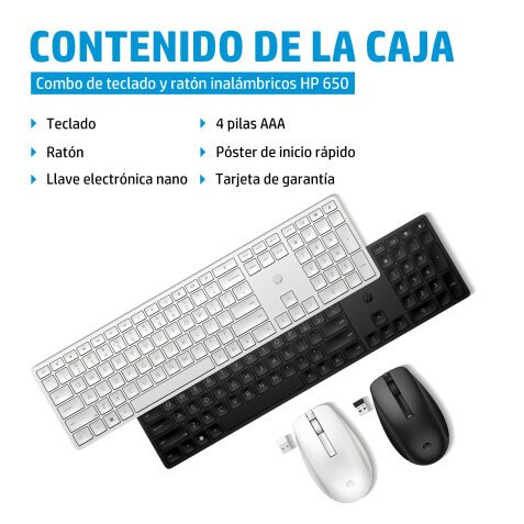 HP Combo de teclado y ratón inalámbricos 650