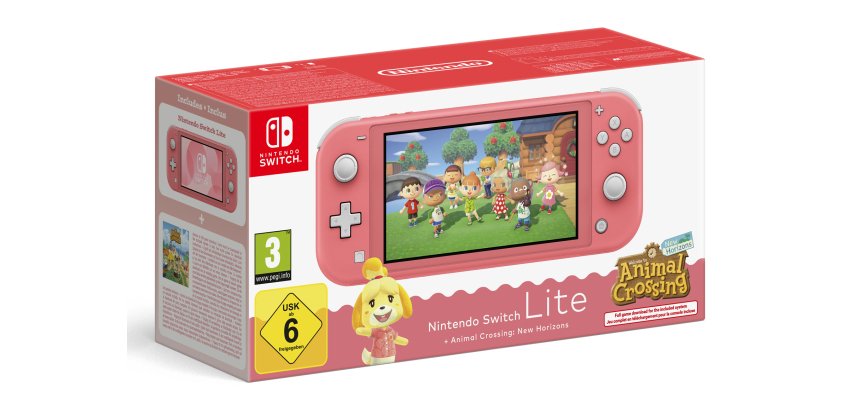 Nintendo Switch Lite Animal Crossing videoconsola portátil 14 cm (5.5") 32 GB Pantalla táctil Wifi Coral