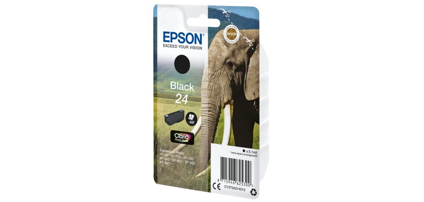 Epson Elephant 24 Claria Photo HD Single Black Ink