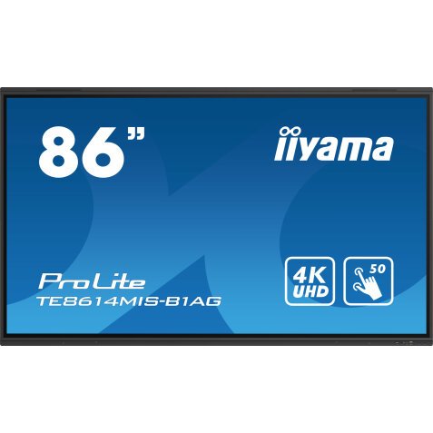 iiyama TE8614MIS-B1AG affichage de messages Écran plat interactif 2,17 m (85.6") LCD Wifi 435 cd/m² 4K Ultra HD Noir Écran tactile Intégré dans le processeur Android 24/7