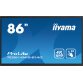 iiyama TE8614MIS-B1AG affichage de messages Écran plat interactif 2,17 m (85.6") LCD Wifi 435 cd/m² 4K Ultra HD Noir Écran tactile Intégré dans le processeur Android 24/7