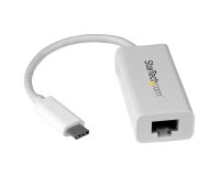 StarTech.com Adaptateur USB-C vers Gigabit Ethernet - Blanc - Compatible Thunderbolt 3 - Windows et Mac - Convertisseur Réseau LAN RJ45