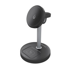 AISENS Cargador Inalambrico USB-C 4 en 1 De 15W Para Movil, Apple Watch, Auriculares Con Estuche De Carga, Negro