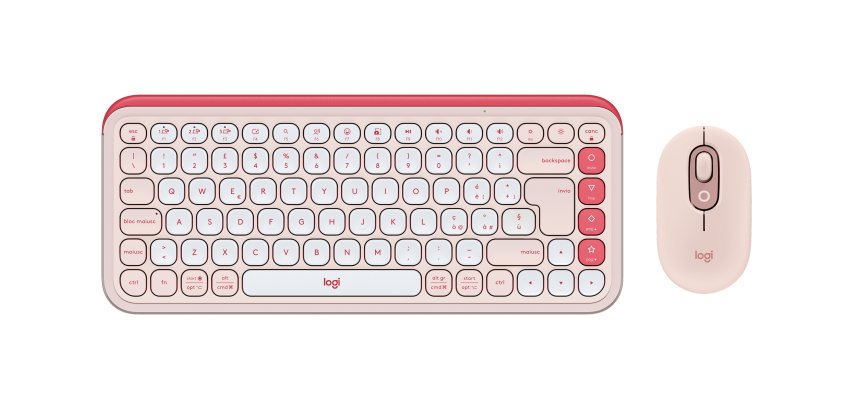 Logitech POP Icon Combo tastiera + Mouse Bluetooth (Rosa, Bianco)